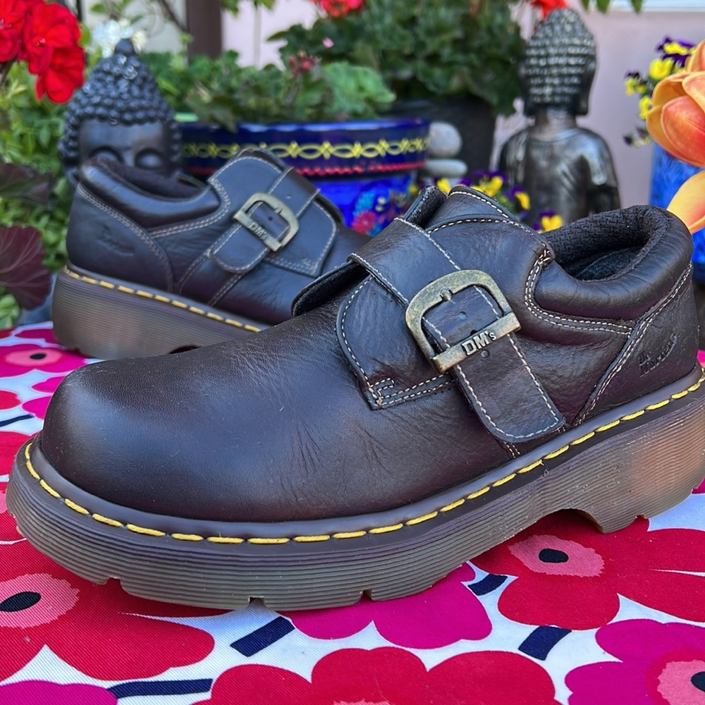 Dr. Martens Vintage Chunky Brown Monk Strap Loafers